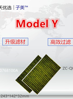 适配国产 特斯拉Model 3 model Y 内置 对装 空调滤芯清器冷气格