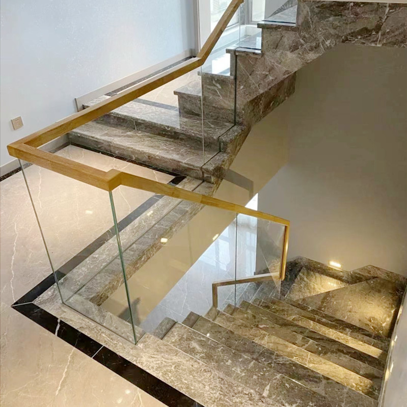 重庆包测量安装钢化玻璃扶手楼梯栏杆现代轻奢别墅洋房跃层家用