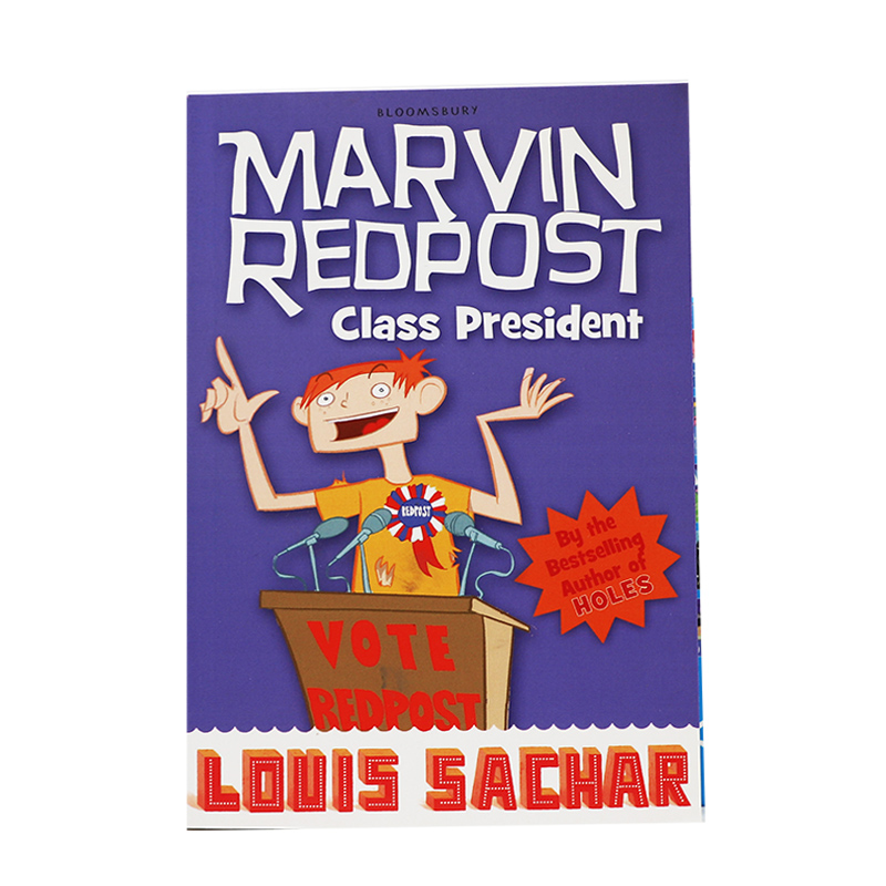 英文原版 Marvin Redpost系列竞选总统 Class President 儿童初级章节书 桥梁读物 Holes同作者黑白插画