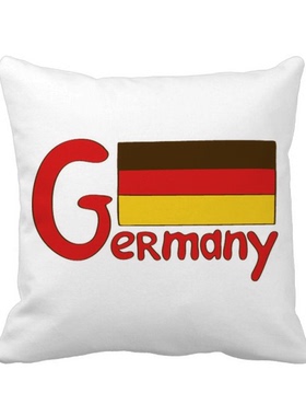 德国国旗红色图案方形抱枕靠枕沙发靠垫双面含芯礼物