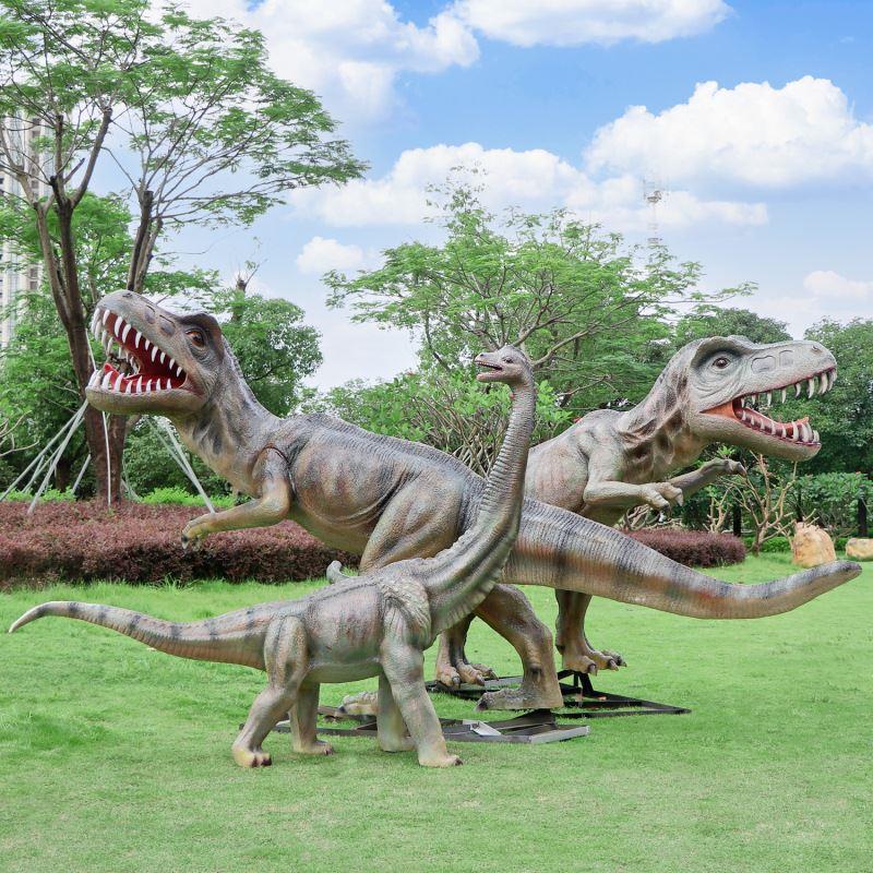 仿真恐龙雕塑户外花园庭院景观玻璃钢动物装饰商场大型霸王龙摆件