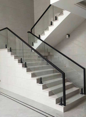 楼梯玻璃扶手超白钢化玻璃楼梯栏杆玻璃槽茶色玻璃栏杆扶手
