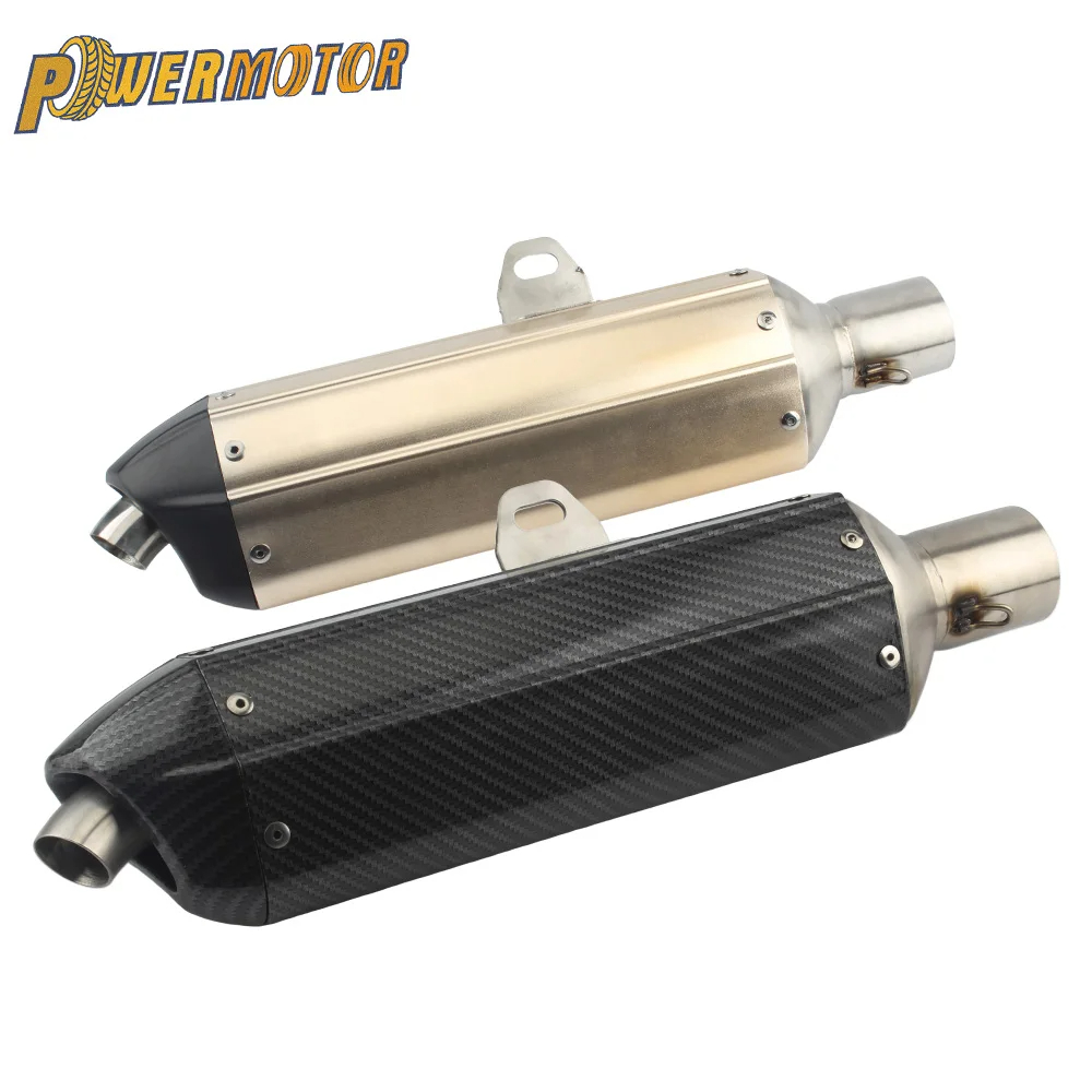 摩托车排气管适用于250cc 350cc 600cc 改装碳纤维消声器管配件