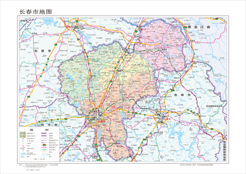 长春市地图水系河流湖泊交通行政区划旅游铁路地形卫星流域地势公