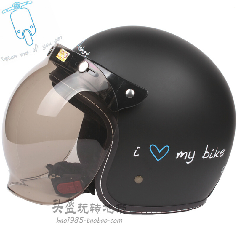 。台湾EVO机车2磨砂黑哈雷复古电动摩托车头盔男女防晒紫外线秋冬