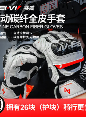 sei-vi赛威摩托车手套夏季男女款机车碳纤维骑行透气防摔骑士手套