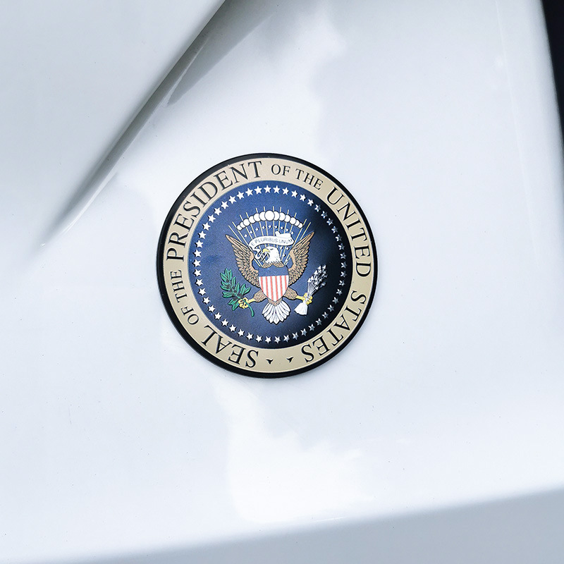 美国总统徽章车贴汽车改装车身装饰贴个性立体金属贴纸尾标划痕贴
