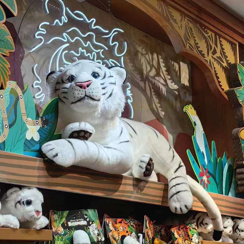 广州长隆野生动物园纪念品海洋王国礼物超大白虎公仔毛绒玩具礼物