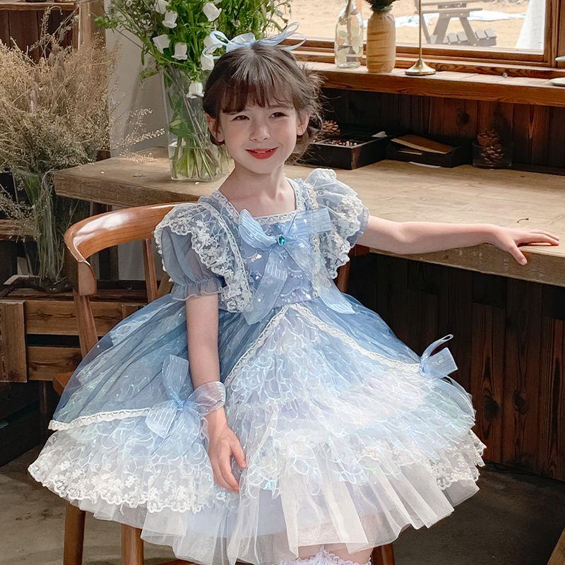 2024夏装新款超洋气女童洛丽塔Lolita公主裙卡通甜美蓬蓬裙连衣裙