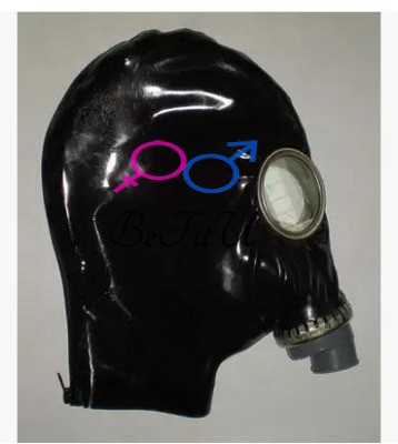 乳胶双层头套护头充气面具三层可全封闭有防毒面具加厚现货几件