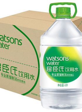 屈臣氏/Watsons饮用（蒸馏制法）6L*4瓶 /共24升整箱 大瓶蒸馏水