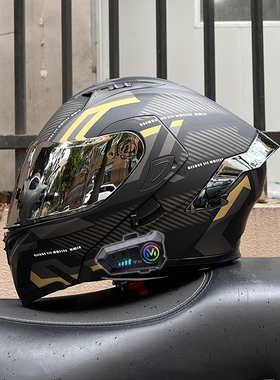 新款ORZ摩托车头盔蓝牙揭面盔男女双镜四季机车半全盔四季通用3C