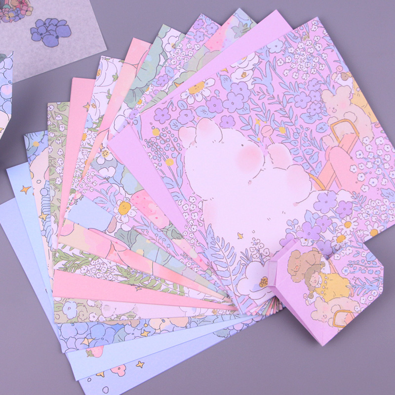 正方形印花卡通彩纸印花千纸鹤儿童手工制作材料花纹diy卡纸