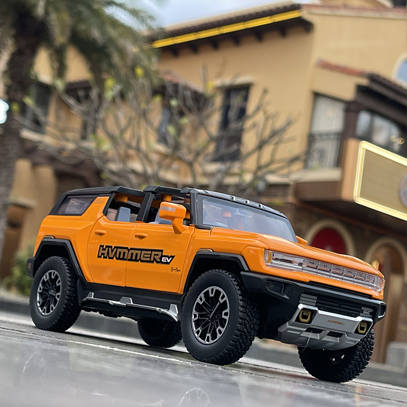 悍马H2EV车模新能源汽车模型仿真SUV越野车型男孩合金玩具车礼物
