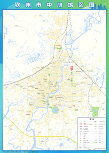 钦州市中心城区图梧州市蒙山县地图打印定制行政区划水系交通地形