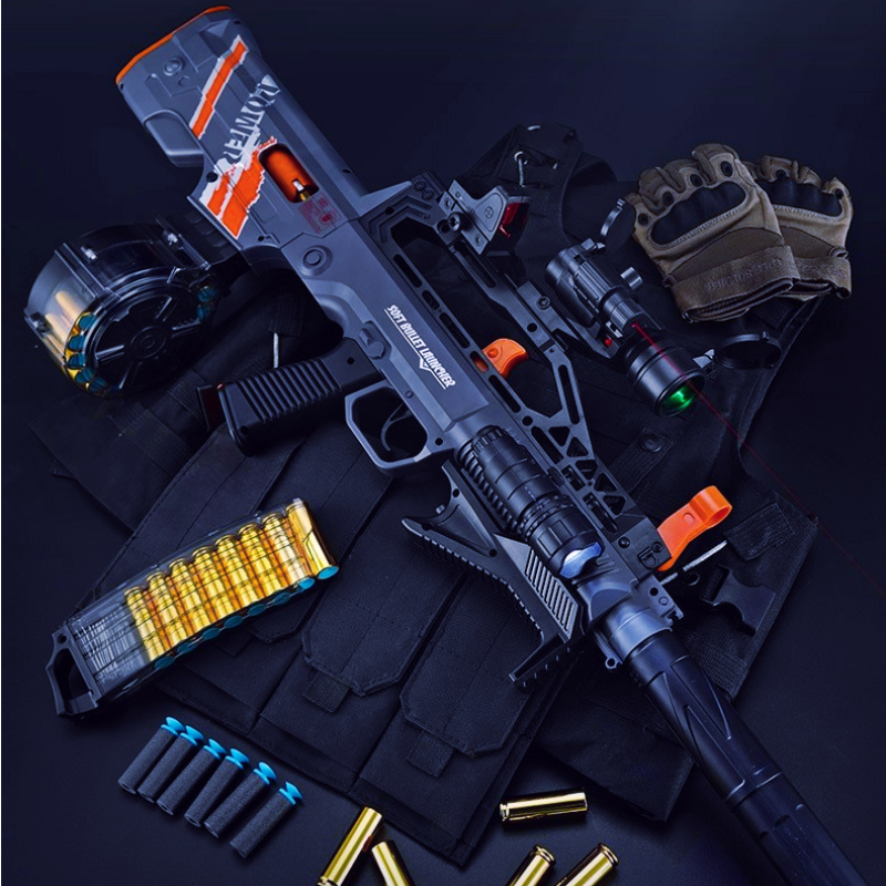 QBZ-95式电动玩具突击步枪手自一体倍镜调节带榴弹炮软弹抛壳枪