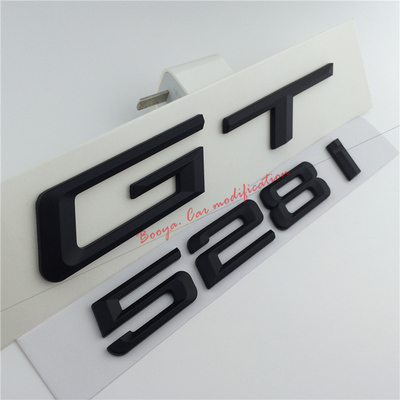 适用宝马GT车标550i黑色328车贴320改装528i排量535i后字标尾标