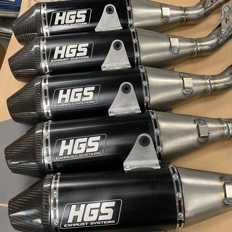 荷兰进口HGS越野摩托车改装排气钛合金不锈钢改装全段排气管子