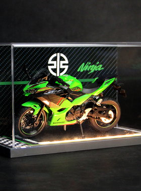 川崎忍者ninja400合金机车摩托车模型仿真灯光摆件送男生圣诞礼物