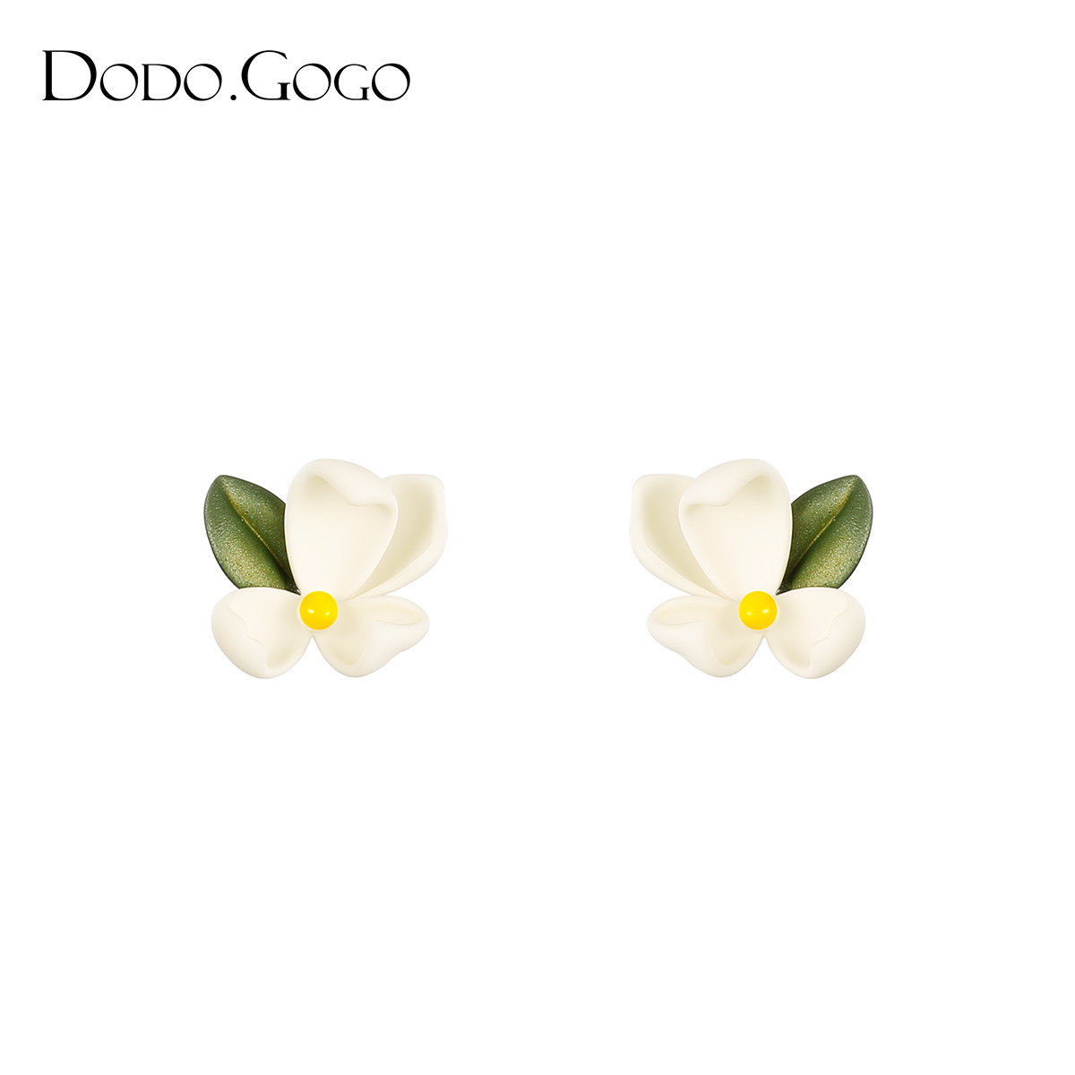 DODOGOGO栀子花朵耳环女适合春天的耳钉甜美法式耳钉2024新款耳饰
