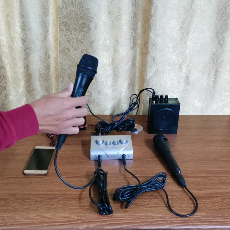 卡拉OK调音器高低音便携式调音混响家庭音响专用唱戏机话筒扩音机