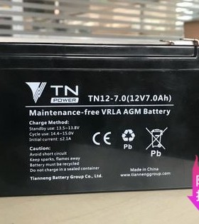 天能TN12-7.0蓄电池12V7AH免维护通力电梯电动卷帘门主机UPS电源