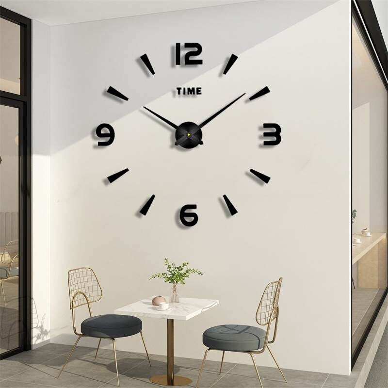 新品免打孔钟表挂钟客厅3D立体居家装饰墙贴时钟diy创意艺术数字