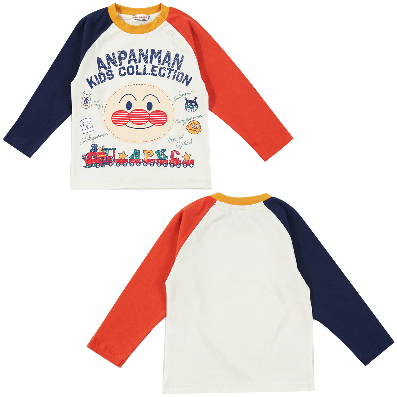 mikiumkee春秋款日系中小男女儿童学生宝宝卡通面包小火车长袖T恤