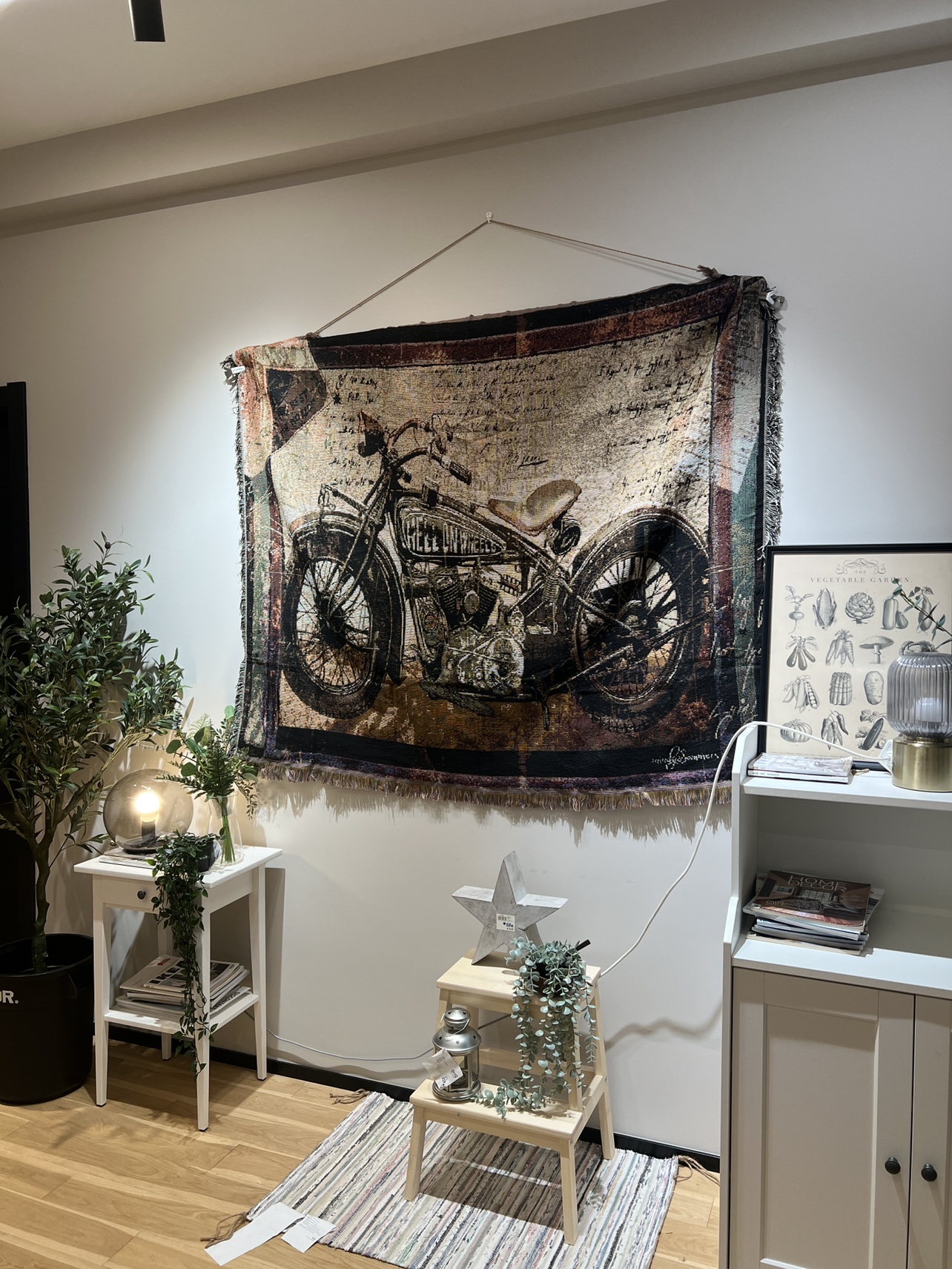 美式乡村复古岁月挂毯装饰画沙发毯欧美摩托车机车纹身店服装店
