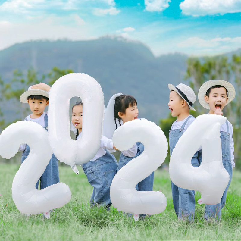 毕业快乐拍照道具2024数字气球幼儿园小学我们毕业了布置活动装饰