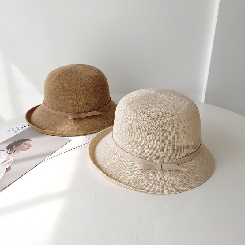 薄款棉麻适合短发的渔夫帽子女日系风遮阳防晒盆帽夏季透气太阳帽