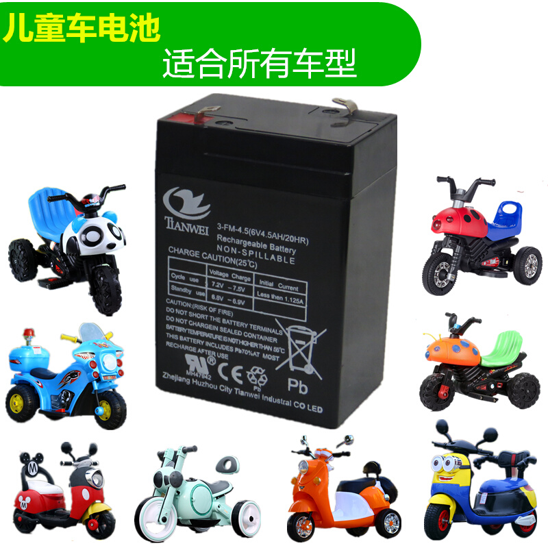 儿童三轮电动摩托七星瓢虫玩具车铅酸蓄电池电瓶充电器通通用配件