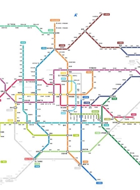 2022北京上海深圳广州地铁换乘线路图轨道交通大挂图海报墙贴纸