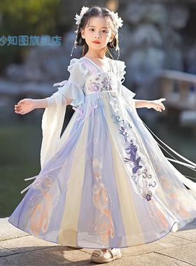 中国风汉服女童夏装连衣裙古代高级古装裙子儿童装改良公主裙夏季