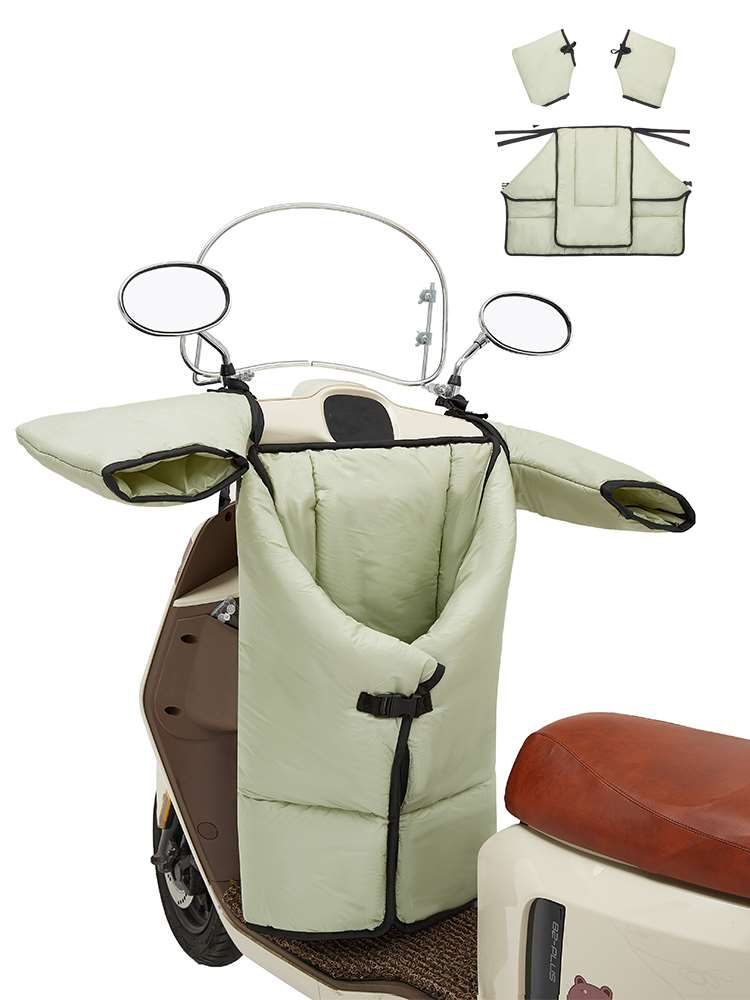 电动车挡风被冬款分体式可折叠加厚防风罩女士电瓶踏板摩托车双面