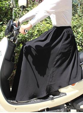 骑电动摩托车挡风被挡腿两穿防走光半身裙大码一片式防晒裙子夏季
