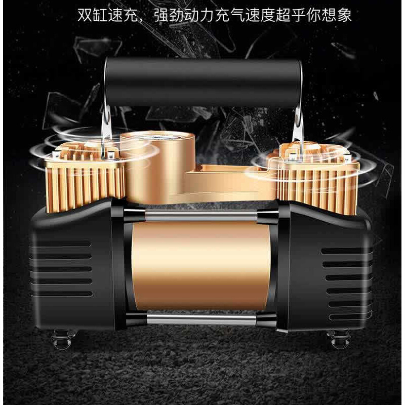 220v双缸电动充气泵家用高压小型车载打气筒汽车用轮胎加气充气机