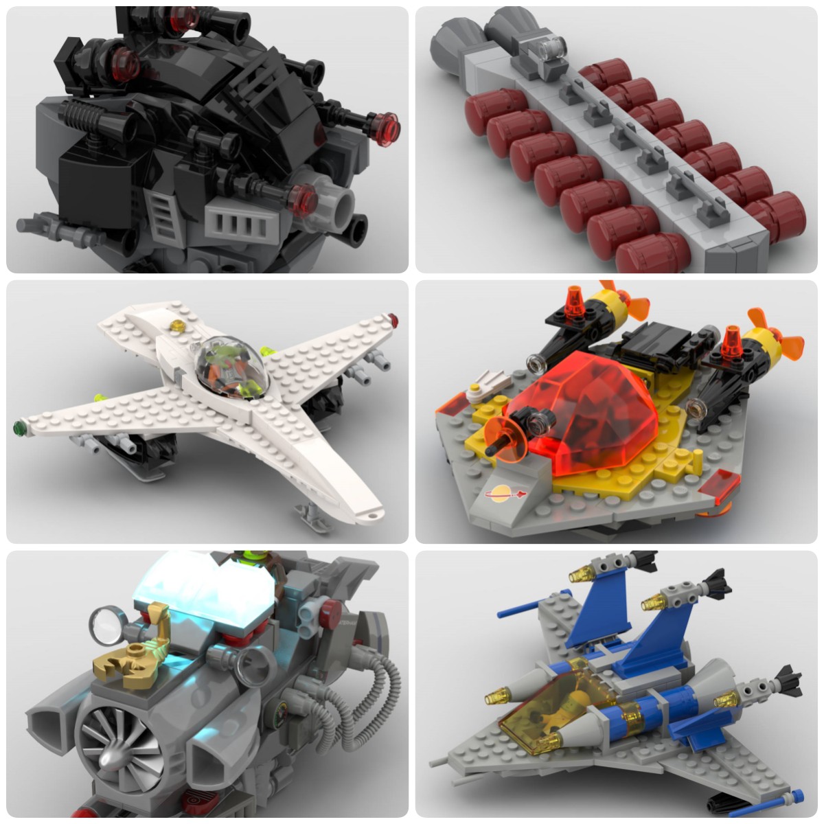 定制积木玩具飞船运输船无人轰炸机太空彗星飞船水追踪者摩托车