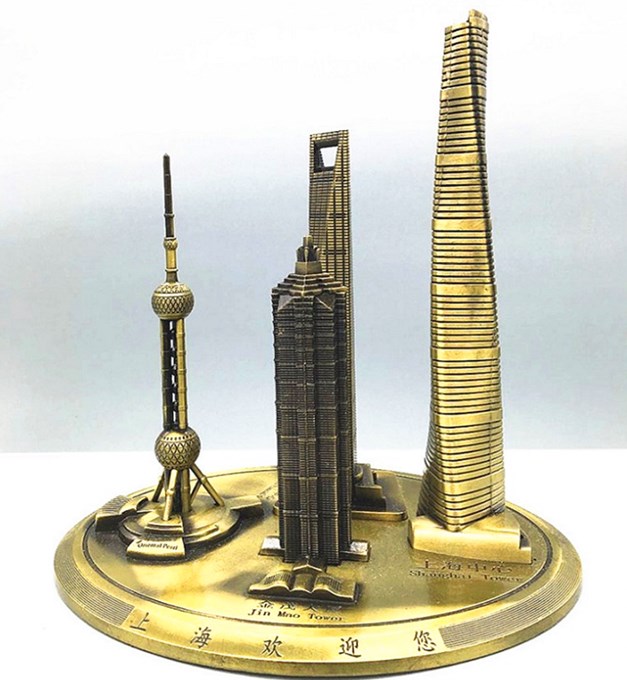 上海新款旅游东方明珠塔环球金融中心金茂大厦金属建筑 模型摆件