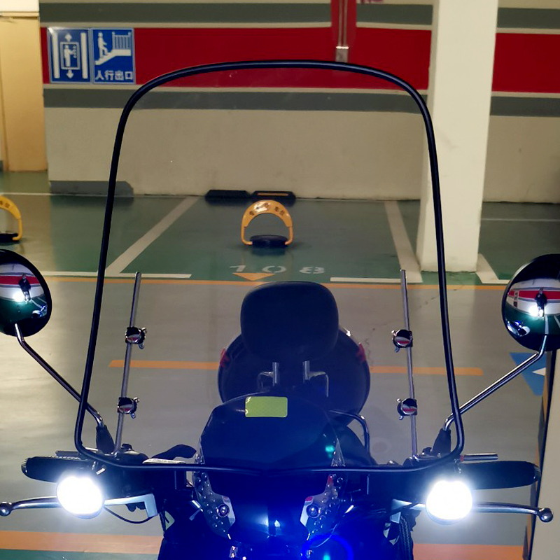 通用电瓶电动踏板摩托车改装透明上挡风板玻璃罩防风前Y风挡加高