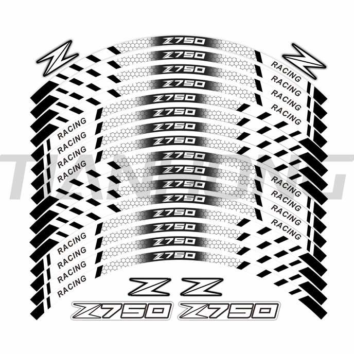 适用川崎摩托车Z1000 Z750 Z800轮毂贴个性改装贴纸贴花防水反光