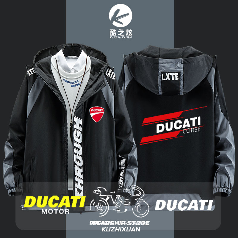 DUCATI杜卡迪定制LOGO摩托车标志服工装夹克开衫休闲外套男士外套