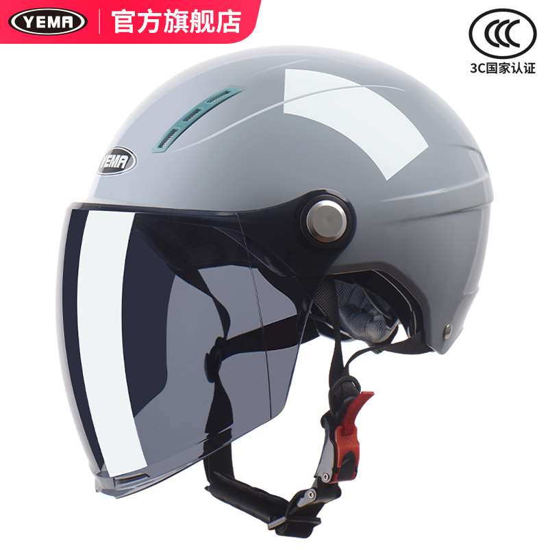 3C认证野马夏季电动摩托车头盔女夏天防晒紫外线半盔男电瓶安全帽