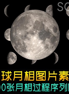 月球月相贴图素材高清月亮图片参考月食变化过程序列帧贴图