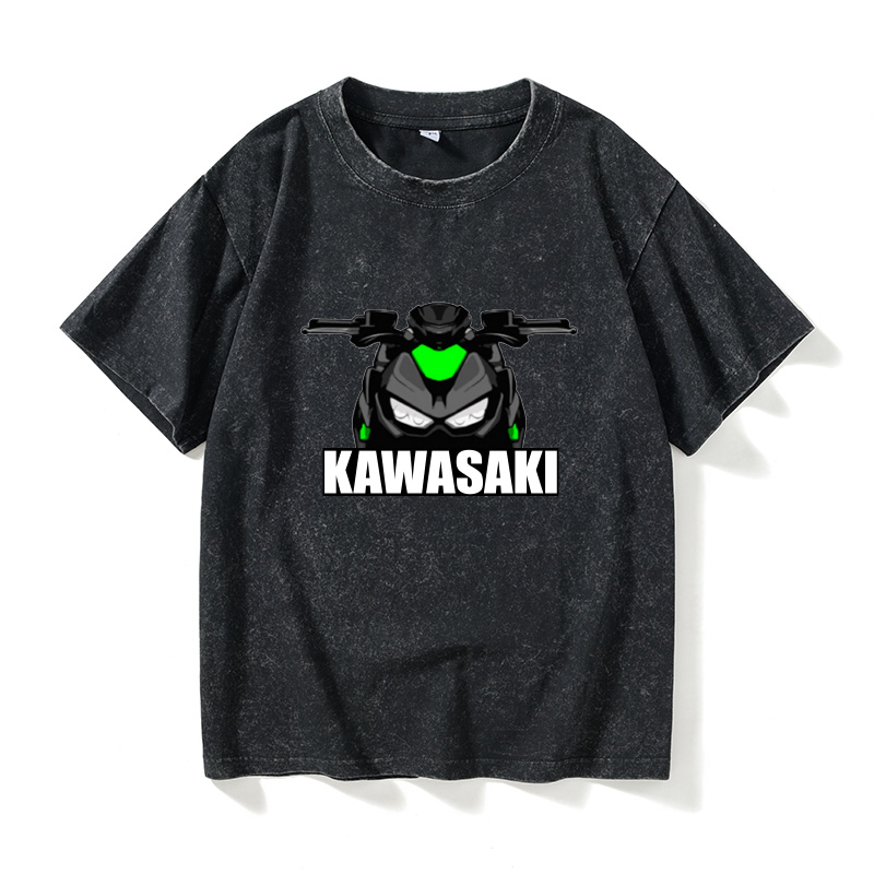 Kawasaki川崎忍者H2机车摩托车T恤短袖休闲衣服女男圆领大码宽松
