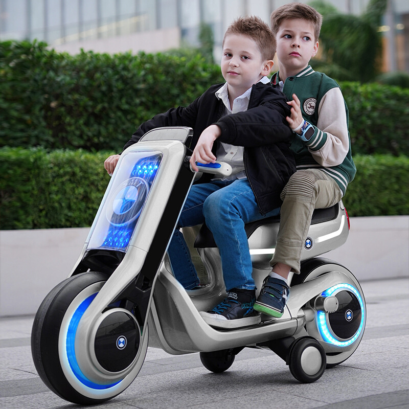 儿童电动车摩托车3-6岁男孩女宝宝双人大号玩具可坐小孩充电童车