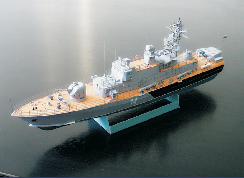 送胶水俄罗斯克里瓦克級护卫舰3D立体纸模型男孩玩具军舰手工DIY