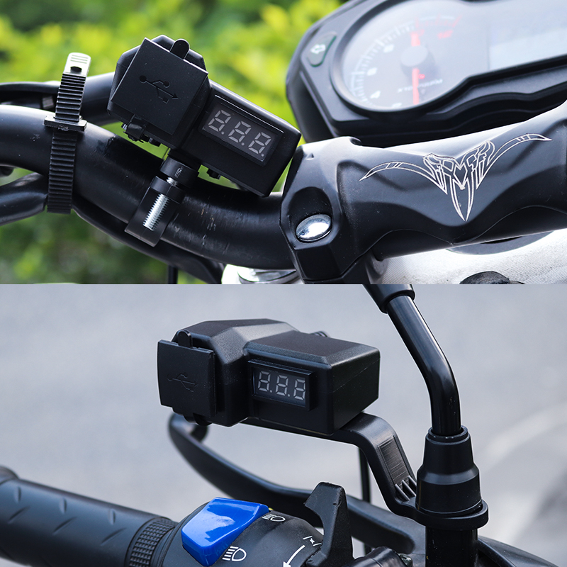 12V摩托车冲电器手机车充快充接口防水踏板电动电瓶车载USB充电器