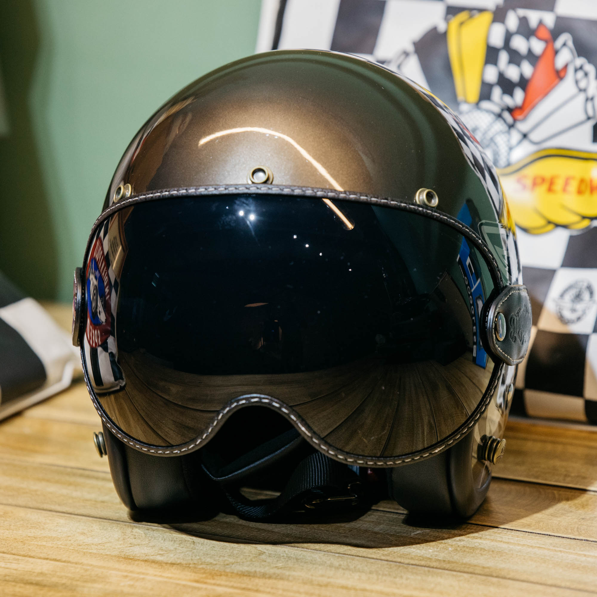 fogy3/4盔专用镜片摩托车眼镜防风沙护目镜机车骑行四分之三风镜