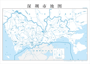 深圳市02地图定制行政区划水系交通地形卫星流域小区村界打印旅游